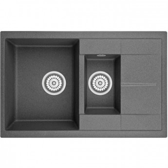 Кухонная мойка GRANULA GR-7802 графит (черно-серый) Кухонная мойка GRANULA GR-7802 графит (черно-серый)