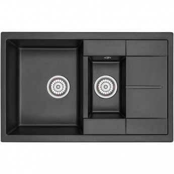 Кухонная мойка GRANULA GR-7802 шварц (черный металлик) Кухонная мойка GRANULA GR-7802 шварц (черный металлик)